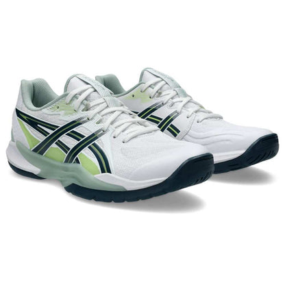 Asics Powerbreak FF Men's Indoor Shoe (White/Tranquil Teal) - RacquetGuys.ca