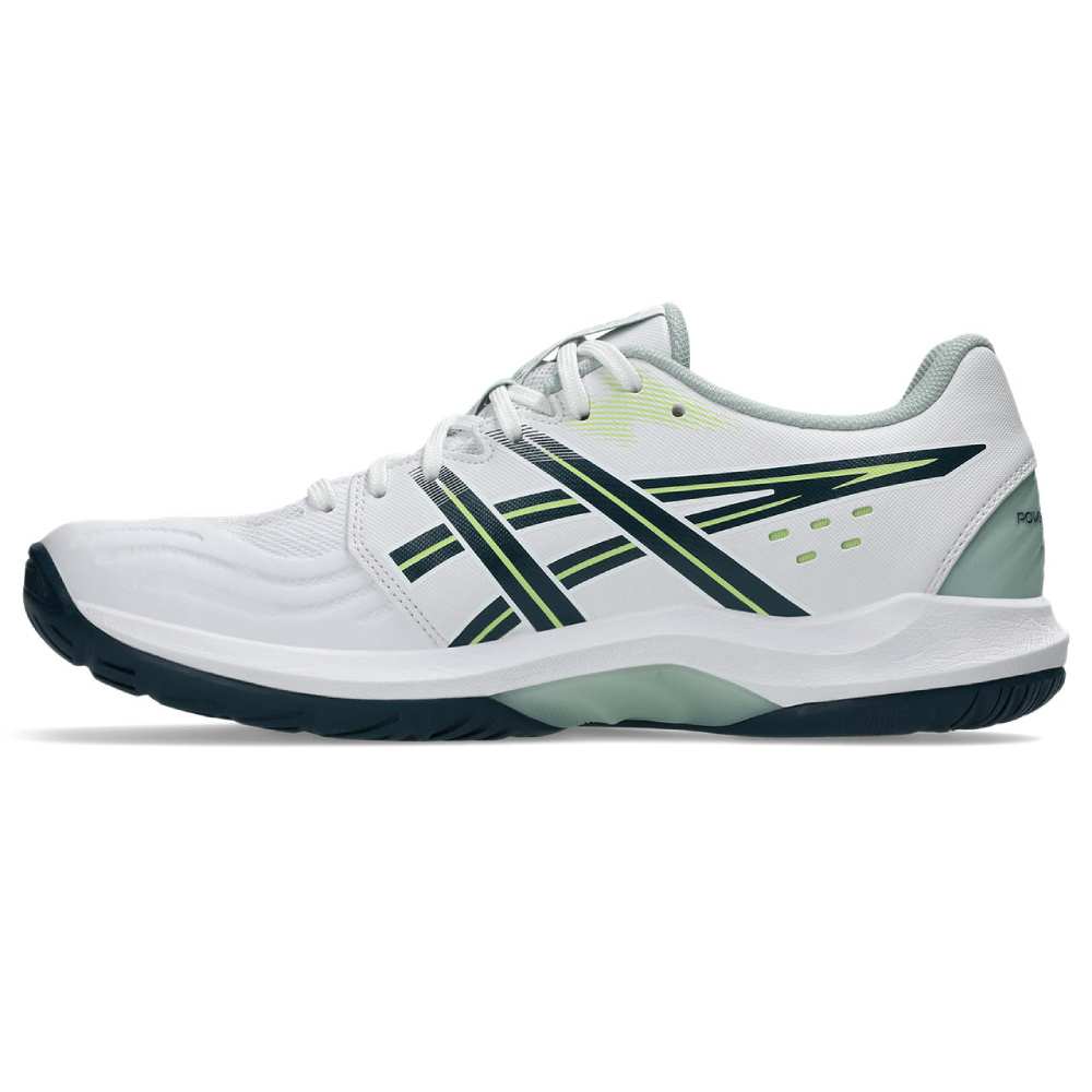 Asics Powerbreak FF Men's Indoor Shoe (White/Tranquil Teal) - RacquetGuys.ca