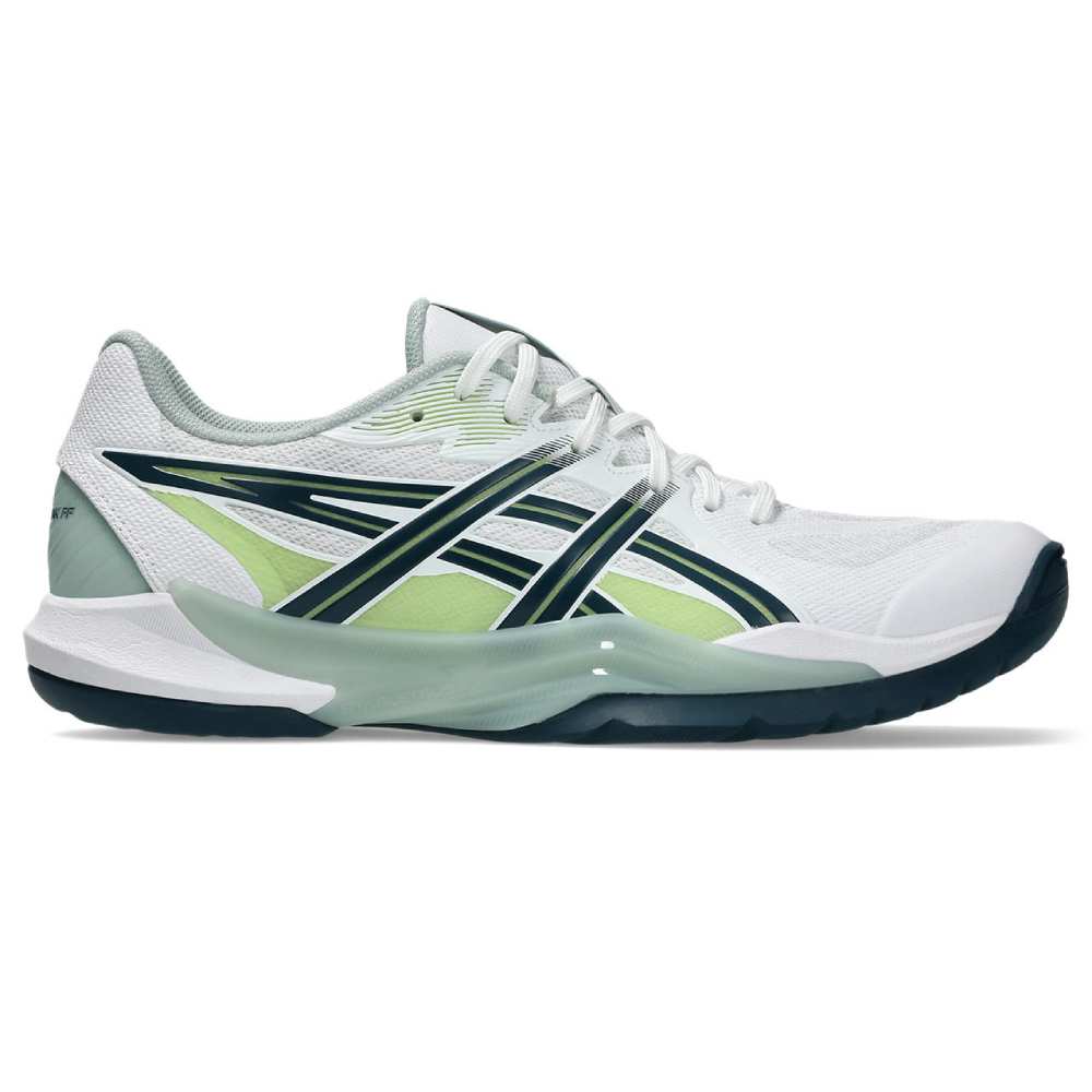 Asics Powerbreak FF Men's Indoor Shoe (White/Tranquil Teal) - RacquetGuys.ca