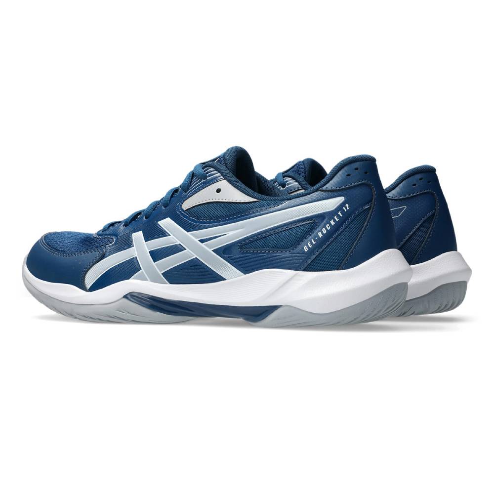 Asics Gel Rocket 12 Men's Indoor Court Shoe (Mako Blue/Piedmont Grey) - RacquetGuys.ca