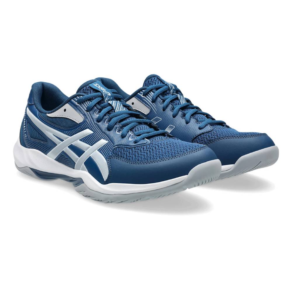 Asics Gel Rocket 12 Men's Indoor Court Shoe (Mako Blue/Piedmont Grey) - RacquetGuys.ca