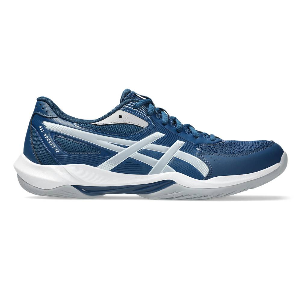 Asics Gel Rocket 12 Men's Indoor Court Shoe (Mako Blue/Piedmont Grey) - RacquetGuys.ca
