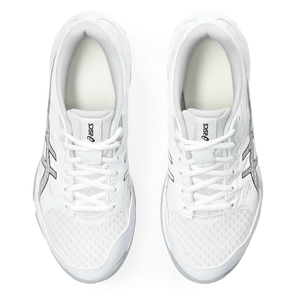 Asics Gel Rocket 11 Women's Indoor Court Shoe (White/Silver) - RacquetGuys.ca