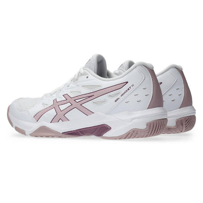 Asics Gel Rocket 11 Women's Indoor Court Shoe (White/Watershed Rose) - RacquetGuys.ca