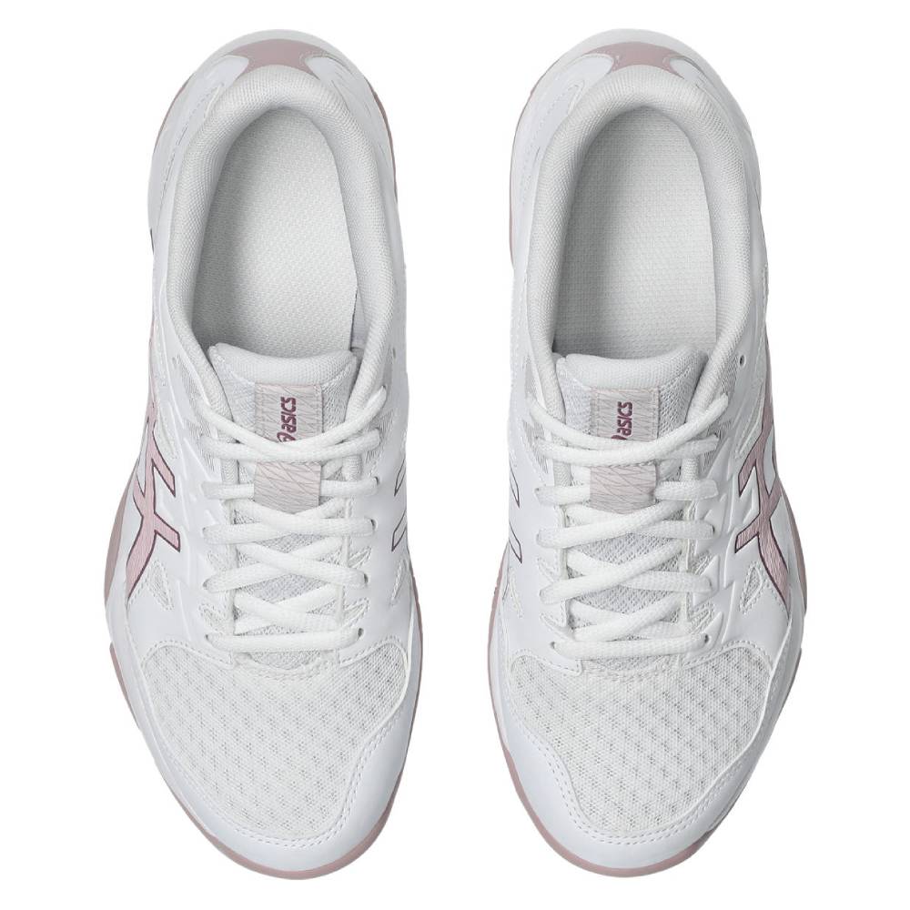 Asics Gel Rocket 11 Women's Indoor Court Shoe (White/Watershed Rose) - RacquetGuys.ca