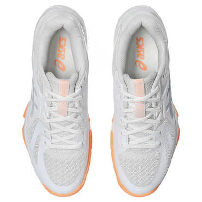 Asics Gel Blade FF Women's Indoor Court Shoe (White/Grey Blue) - RacquetGuys.ca