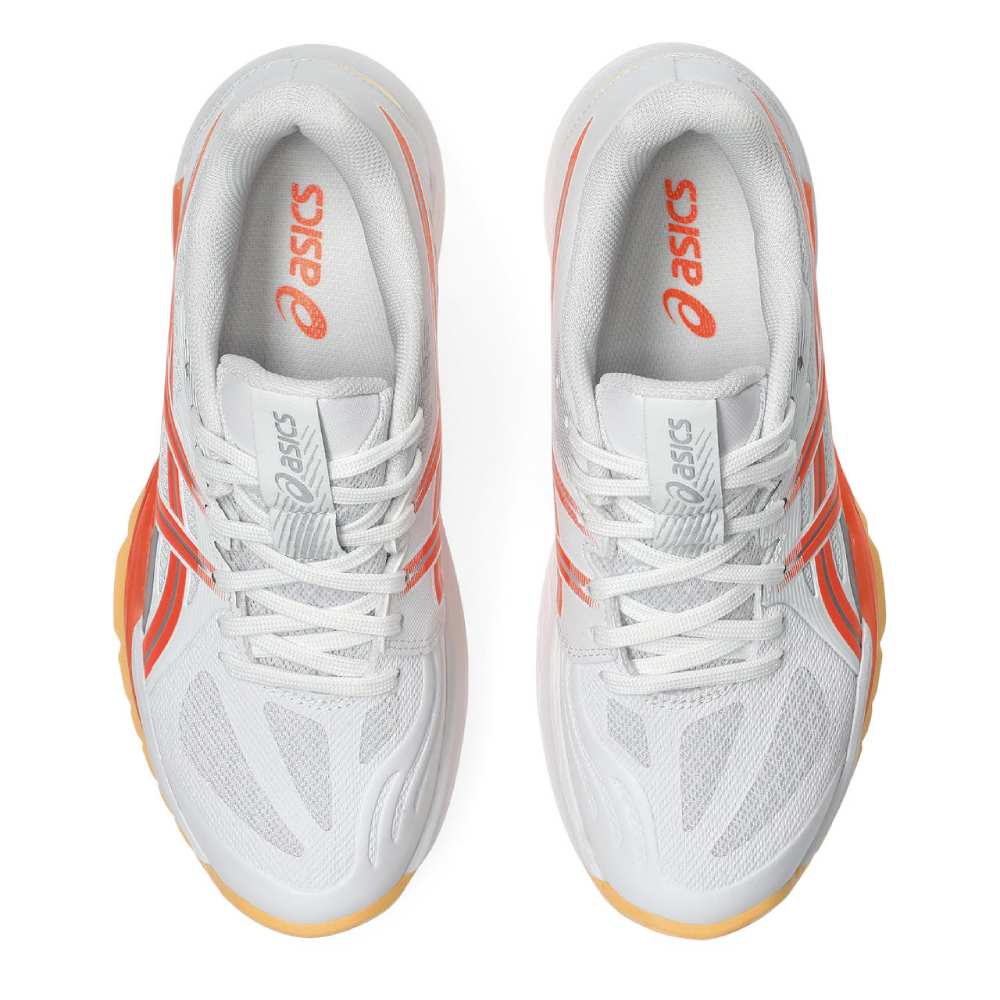 Asics Powerbreak FF Women's Indoor Court Shoe (White/Vivid Coral) - RacquetGuys.ca