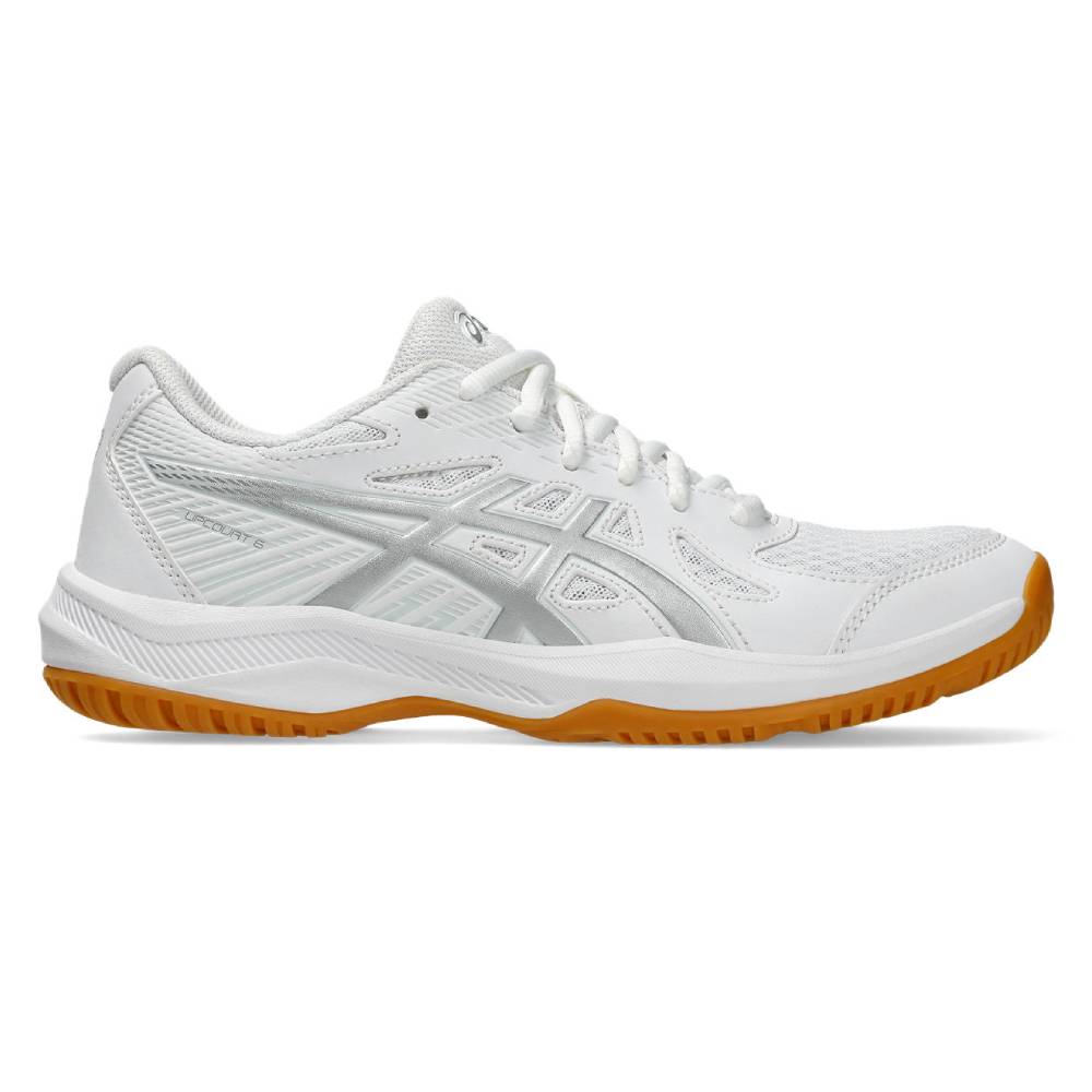 Asics Gel Upcourt 6 Women's Indoor Court Shoe (White/Pure Silver) - RacquetGuys.ca