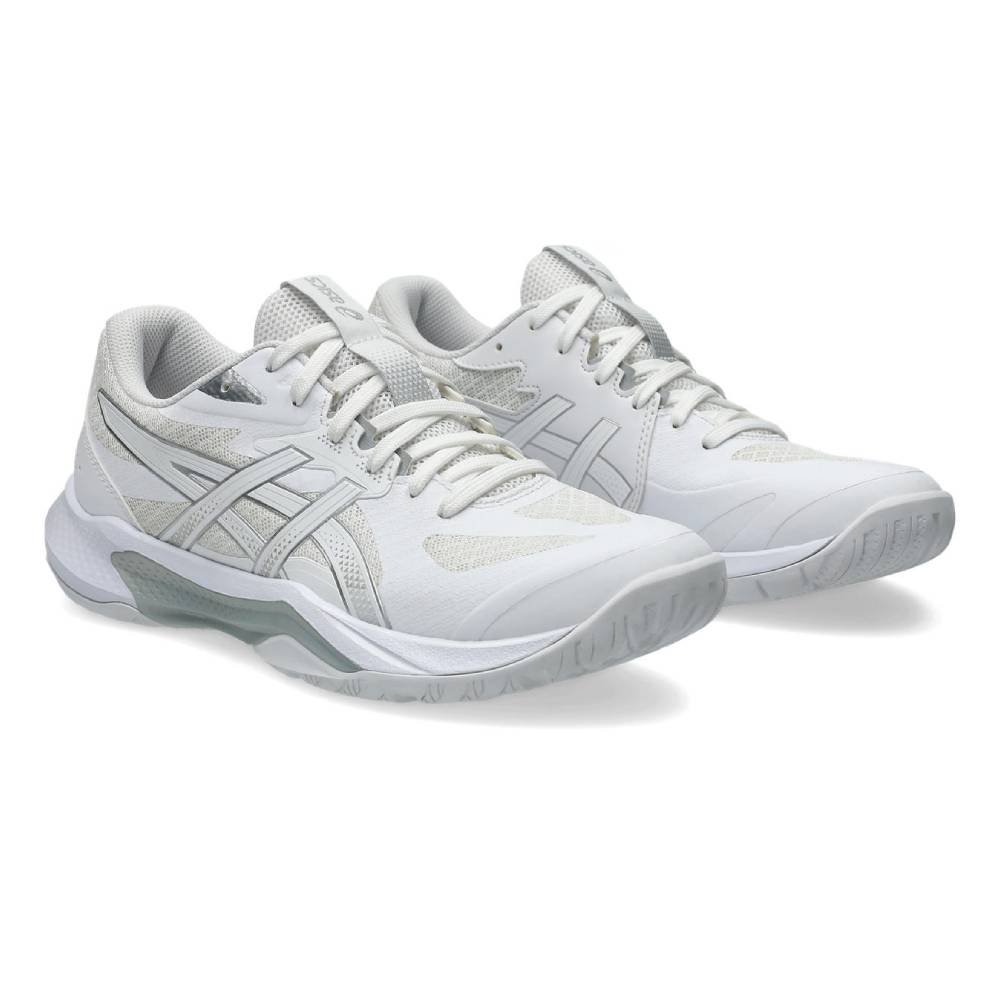 Asics Gel Tactic 13 Women's Indoor Court Shoe (White/Pure Silver) - RacquetGuys.ca
