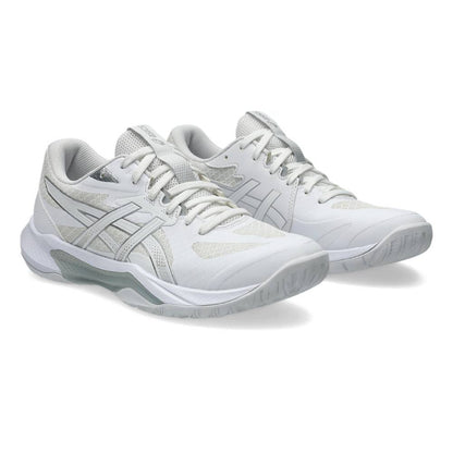 Asics Gel Tactic 13 Women's Indoor Court Shoe (White/Pure Silver) - RacquetGuys.ca
