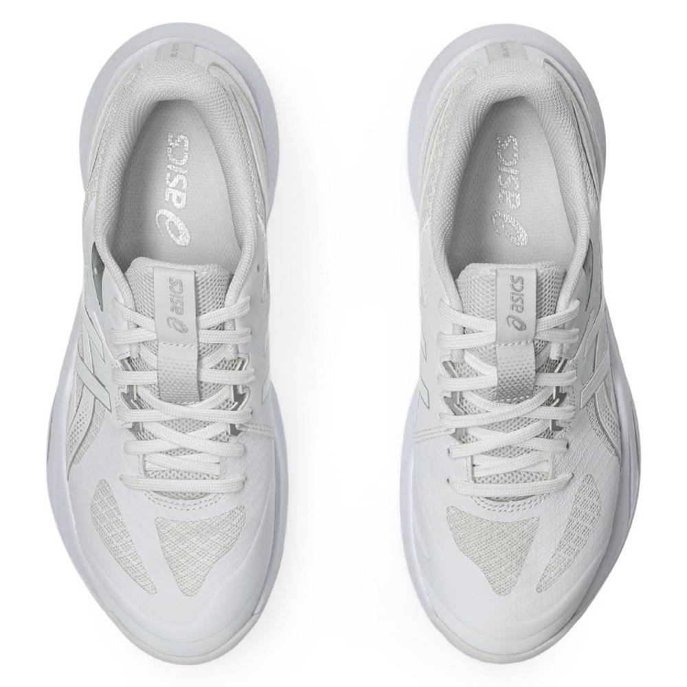Asics Gel Tactic 13 Women's Indoor Court Shoe (White/Pure Silver) - RacquetGuys.ca