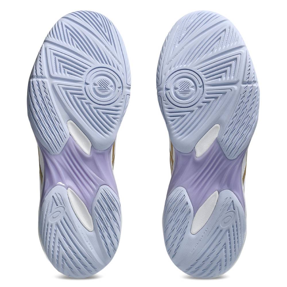 Asics Gel Rocket 12 Women's Indoor Court Shoe (White/Champagne) - RacquetGuys.ca