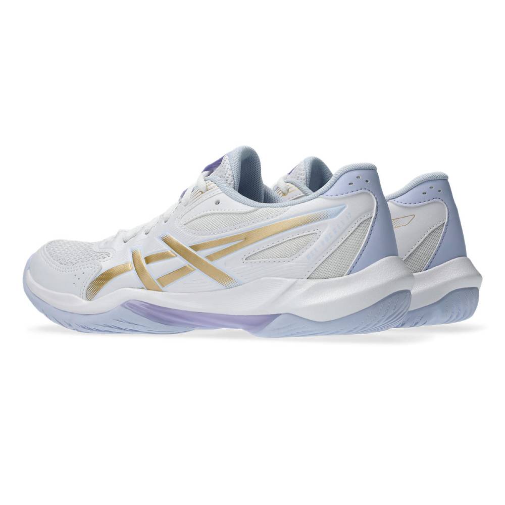 Asics Gel Rocket 12 Women's Indoor Court Shoe (White/Champagne) - RacquetGuys.ca