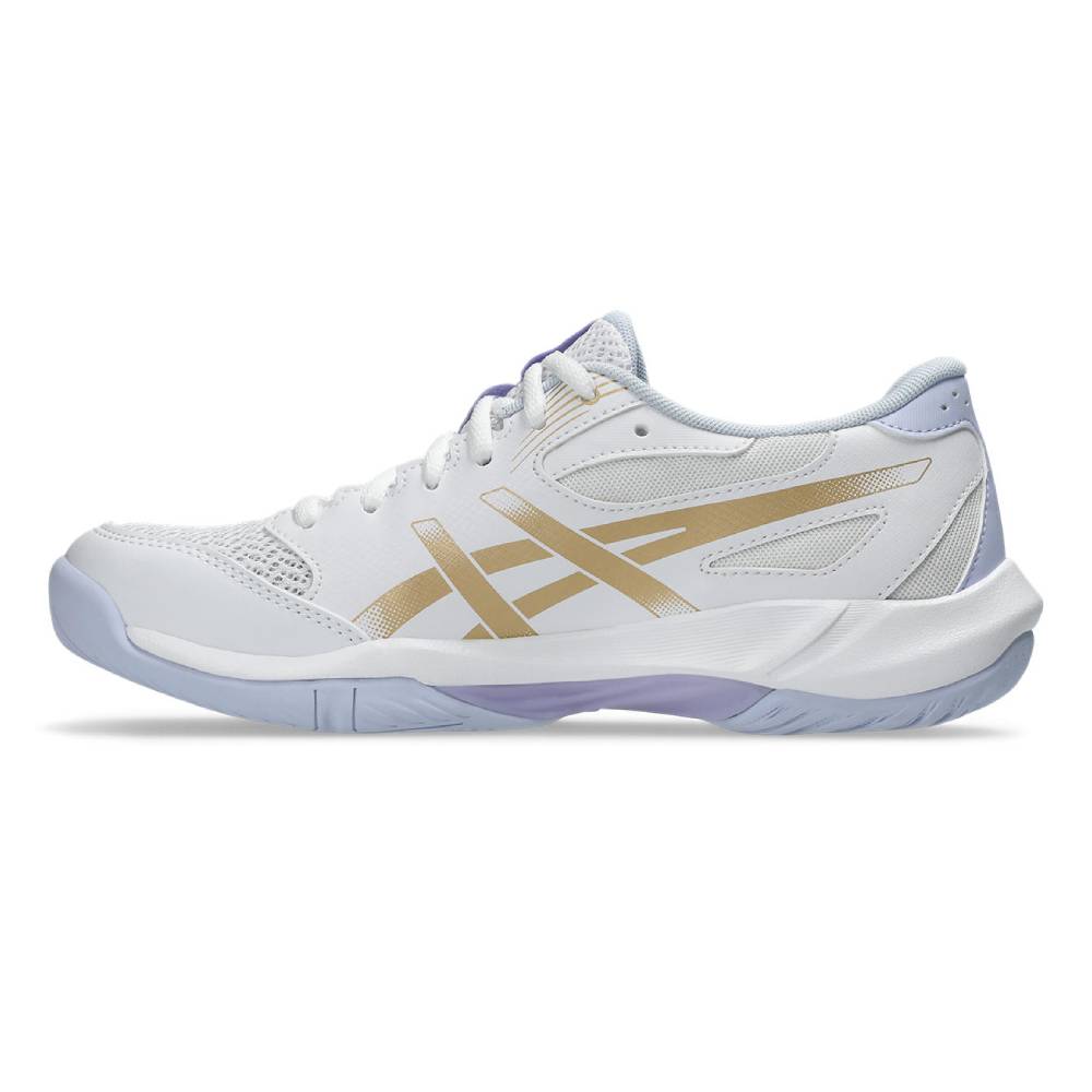 Asics Gel Rocket 12 Women's Indoor Court Shoe (White/Champagne) - RacquetGuys.ca