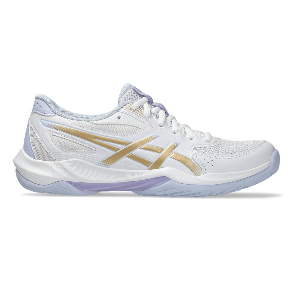 Asics Gel Rocket 12 Women's Indoor Court Shoe (White/Champagne) - RacquetGuys.ca