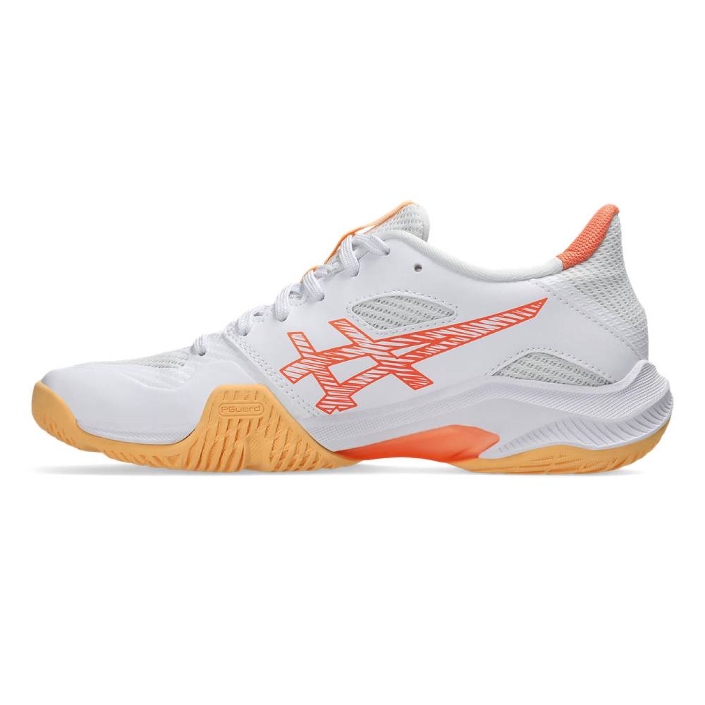 Asics Blade FF 2 Women's Indoor Court Shoe (White/Vivid Coral) - RacquetGuys.ca