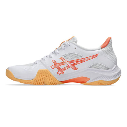 Asics Blade FF 2 Women's Indoor Court Shoe (White/Vivid Coral) - RacquetGuys.ca