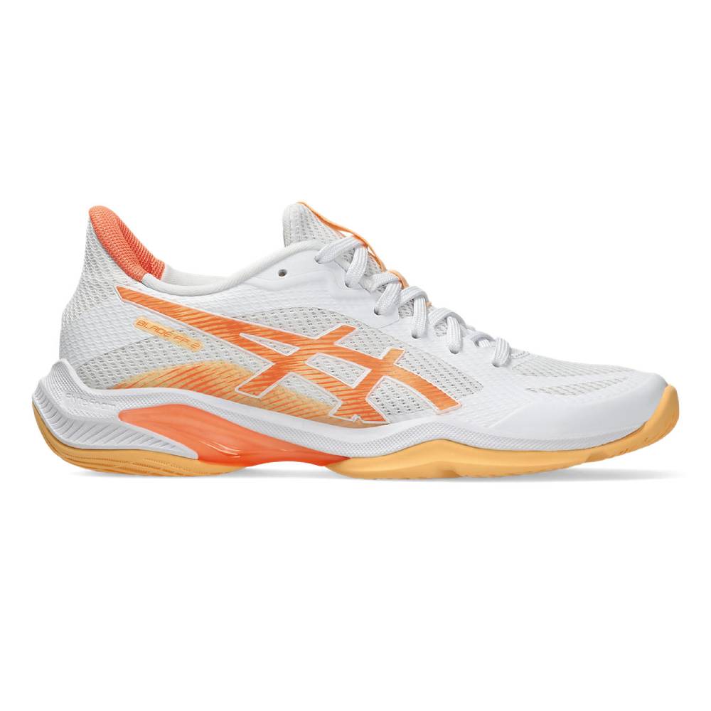 Asics Blade FF 2 Women's Indoor Court Shoe (White/Vivid Coral) - RacquetGuys.ca