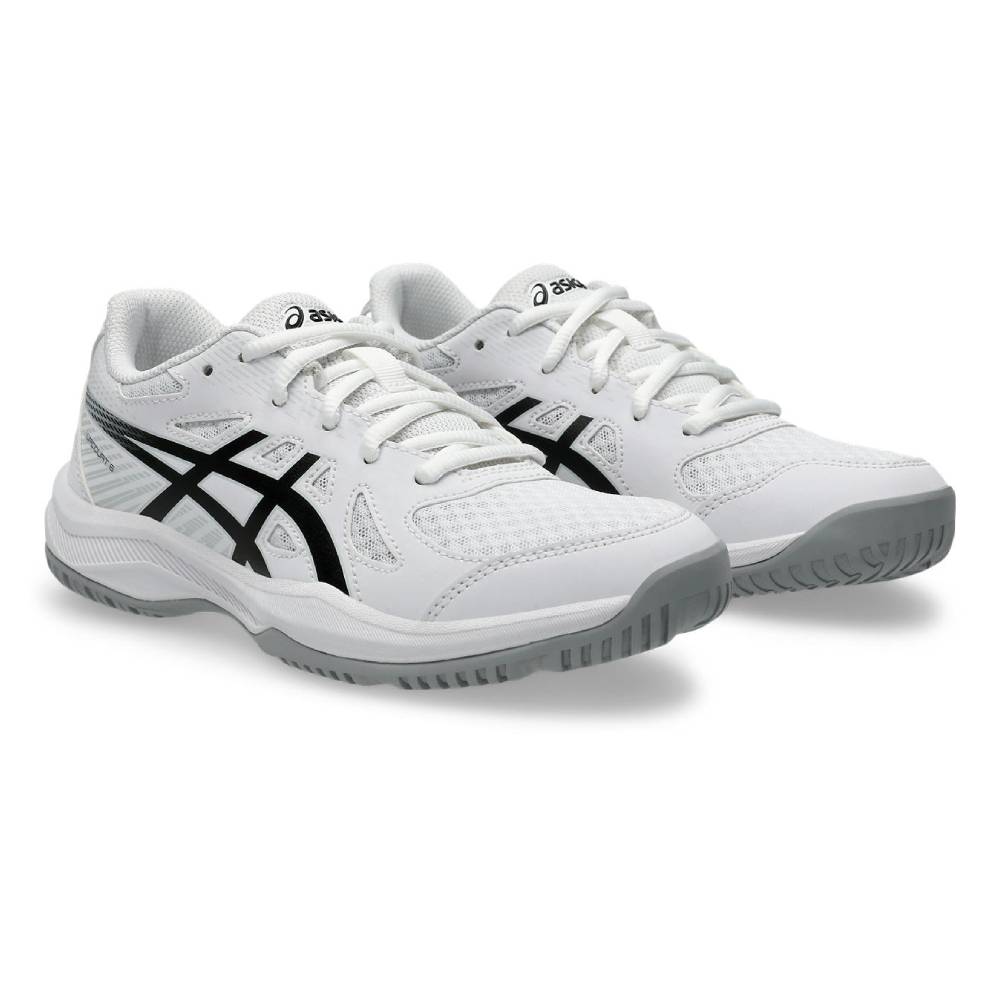 Asics Upcourt 6 GS Junior Indoor Court Shoe (White/Black) - RacquetGuys.ca