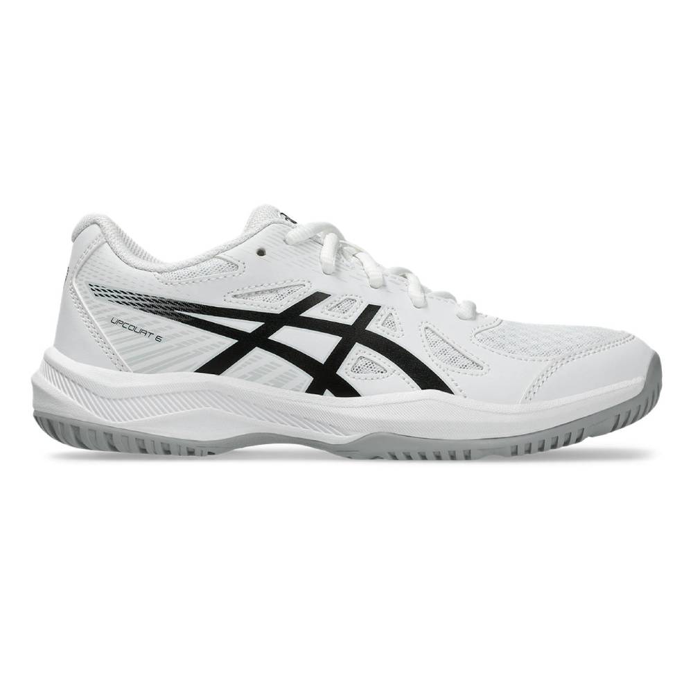 Asics Upcourt 6 GS Junior Indoor Court Shoe (White/Black) - RacquetGuys.ca