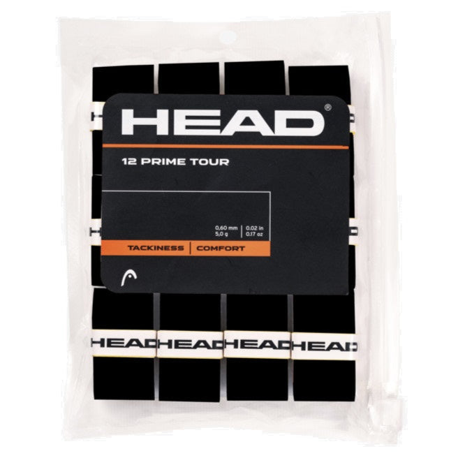 Head Prime Tour Overgrip 12 Pack Black - RacquetGuys.ca