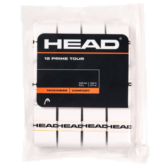 Head Prime Tour Overgrip 12 Pack White - RacquetGuys.ca