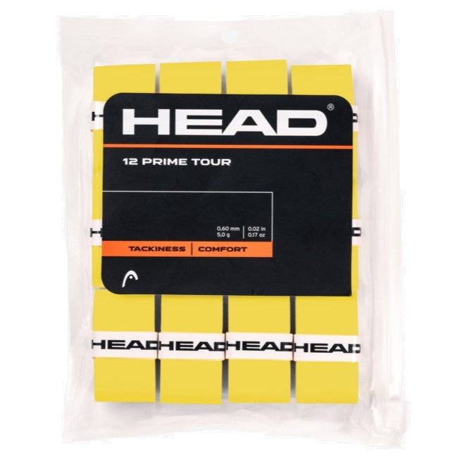 Head Prime Tour Overgrip 12 Pack Yellow - RacquetGuys.ca