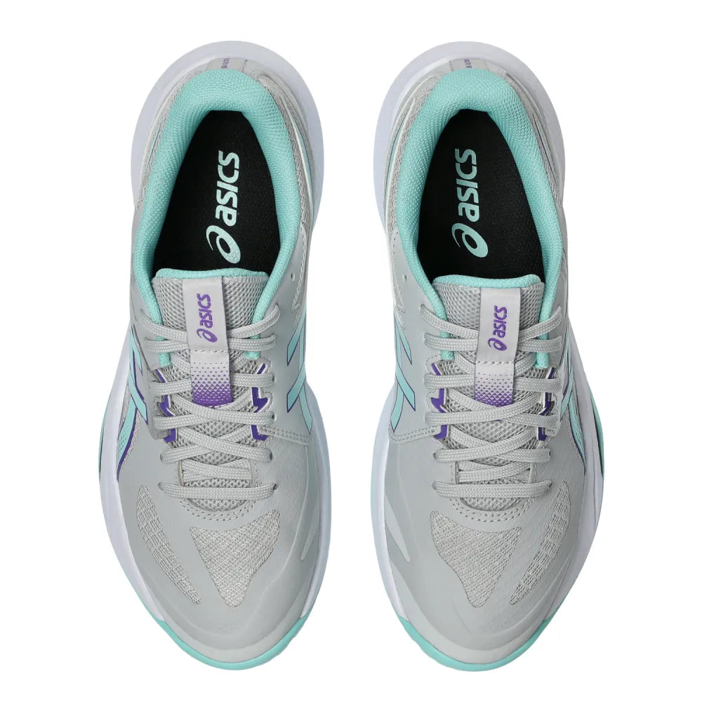 Asics Gel Tactic 13 Women's Indoor Court Shoe (Concrete/Illuminate Mint) - RacquetGuys.ca