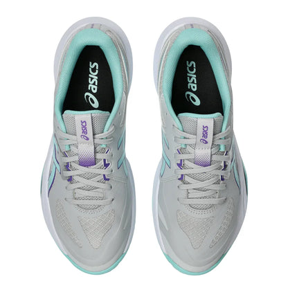 Asics Gel Tactic 13 Women's Indoor Court Shoe (Concrete/Illuminate Mint) - RacquetGuys.ca