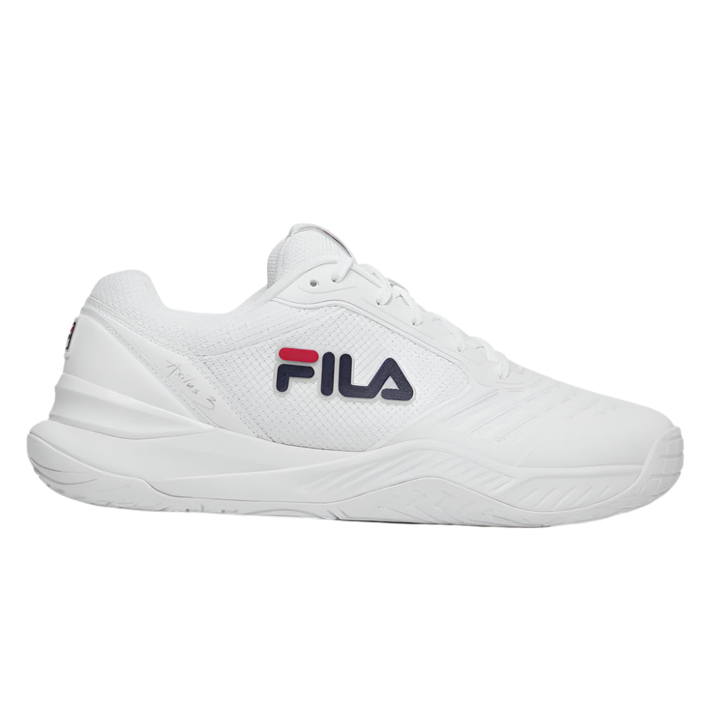 Fila Axilus 3 Men's Tennis Shoe (White/Navy) - RacquetGuys.ca
