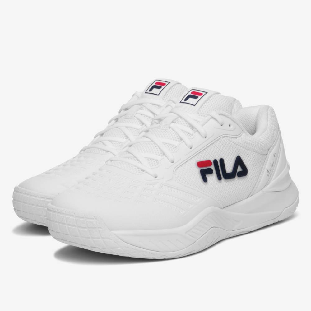 Fila Axilus 3 Men's Tennis Shoe (White/Navy) - RacquetGuys.ca