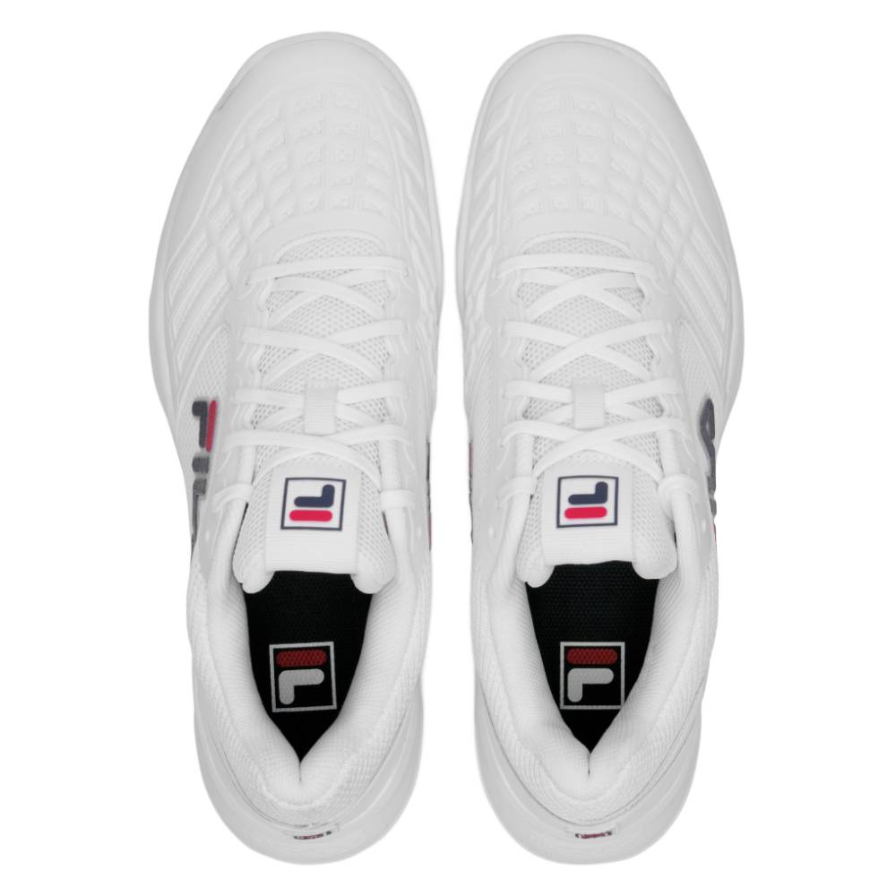 Fila Axilus 3 Men's Tennis Shoe (White/Navy) - RacquetGuys.ca
