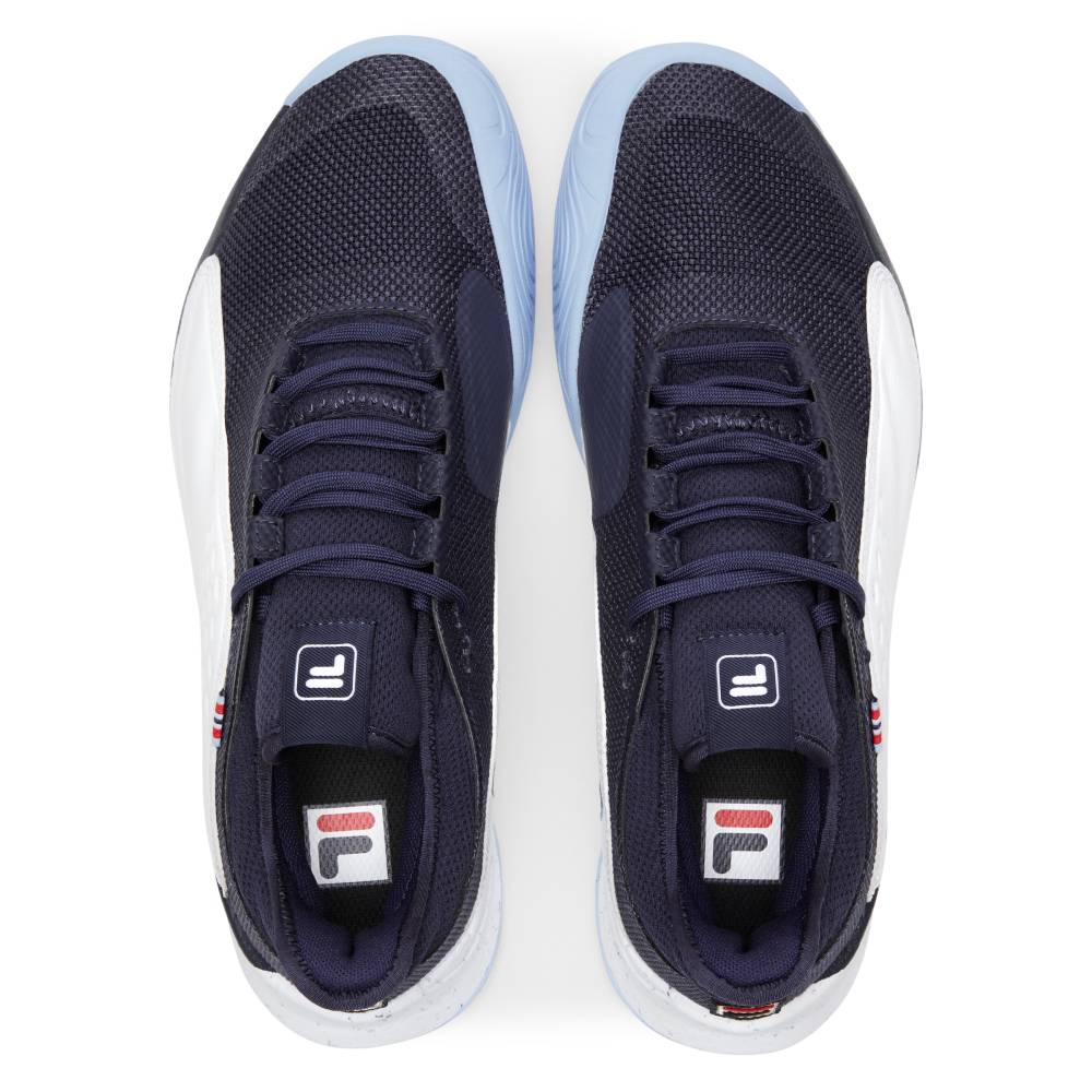 Fila Mondo Forza Men's Tennis Shoe (White/Navy) - RacquetGuys.ca
