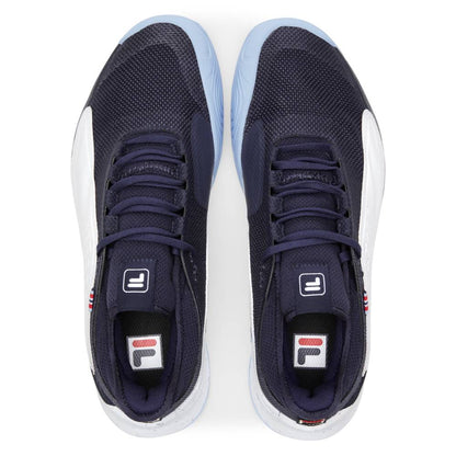 Fila Mondo Forza Men's Tennis Shoe (White/Navy) - RacquetGuys.ca