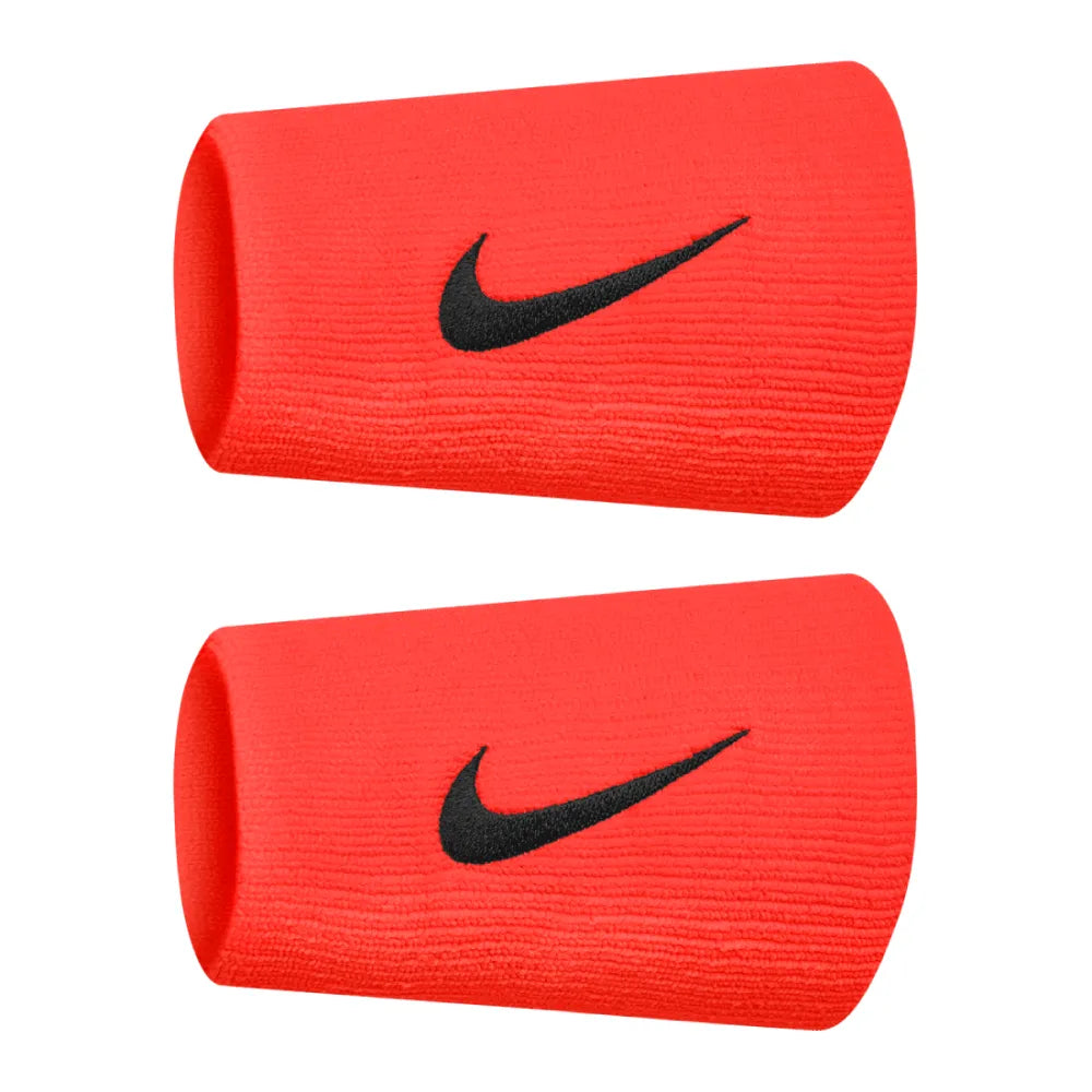 Nike Tennis Premier Doublewide Wristbands 2 Pack (Bright Crimson/Burgundy Ash) - RacquetGuys.ca