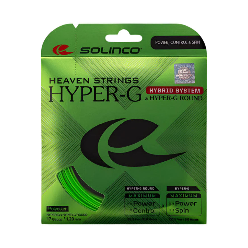 Solinco Hyper-G 17/1.20 & Hyper G Round 17/1.20 Hybrid Tennis String - RacquetGuys.ca