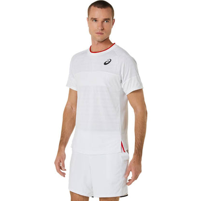 Asics Men's Match Short Sleeve Top (Brilliant White) - RacquetGuys.ca