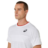 Asics Men's Match Short Sleeve Top (Brilliant White) - RacquetGuys.ca
