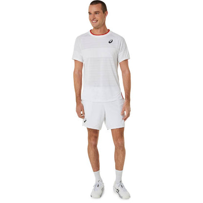 Asics Men's Match Short Sleeve Top (Brilliant White) - RacquetGuys.ca