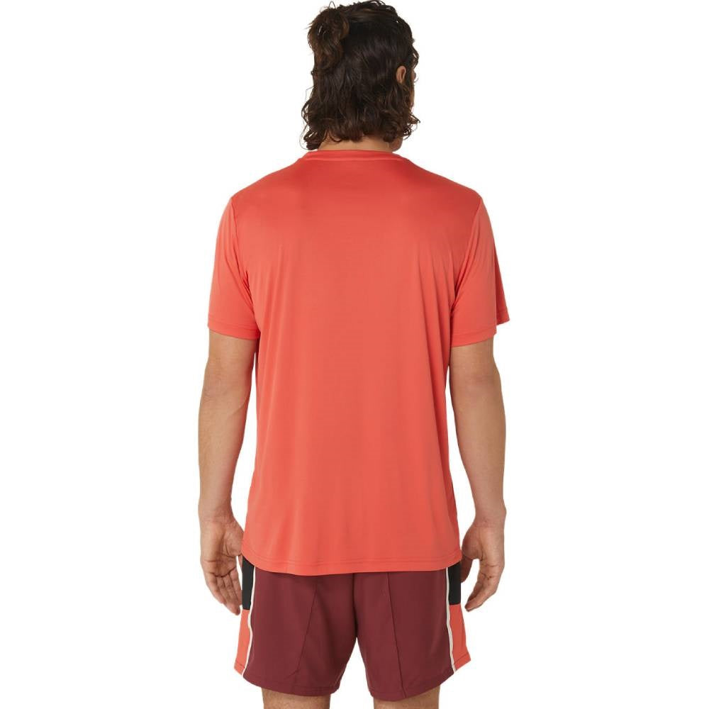 Asics Men's Court GS Graphic Tee Top (Red) - RacquetGuys.ca