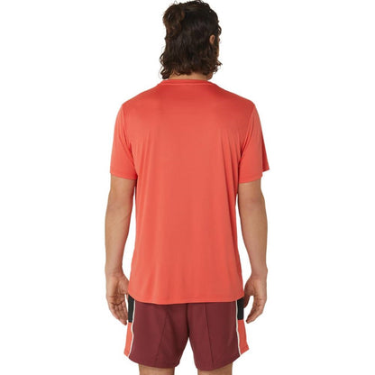 Asics Men's Court GS Graphic Tee Top (Red) - RacquetGuys.ca