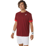 Asics Men's Court SS Top (Beet Juice/Classic Red) - RacquetGuys.ca