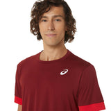 Asics Men's Court SS Top (Beet Juice/Classic Red) - RacquetGuys.ca