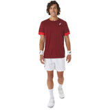 Asics Men's Court SS Top (Beet Juice/Classic Red) - RacquetGuys.ca