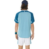 Asics Men's Match Short Sleeve Tee Top (Blue) **description - RacquetGuys.ca