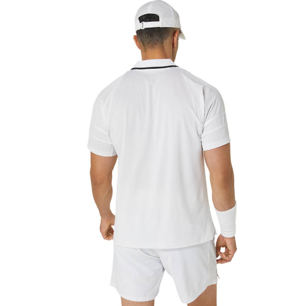 Asics Men's Match Actibreeze Polo Shirt (Brilliant White) - RacquetGuys.ca