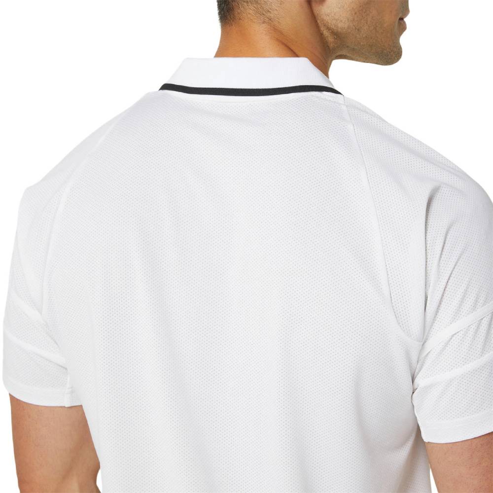 Asics Men's Match Actibreeze Polo Shirt (Brilliant White) - RacquetGuys.ca