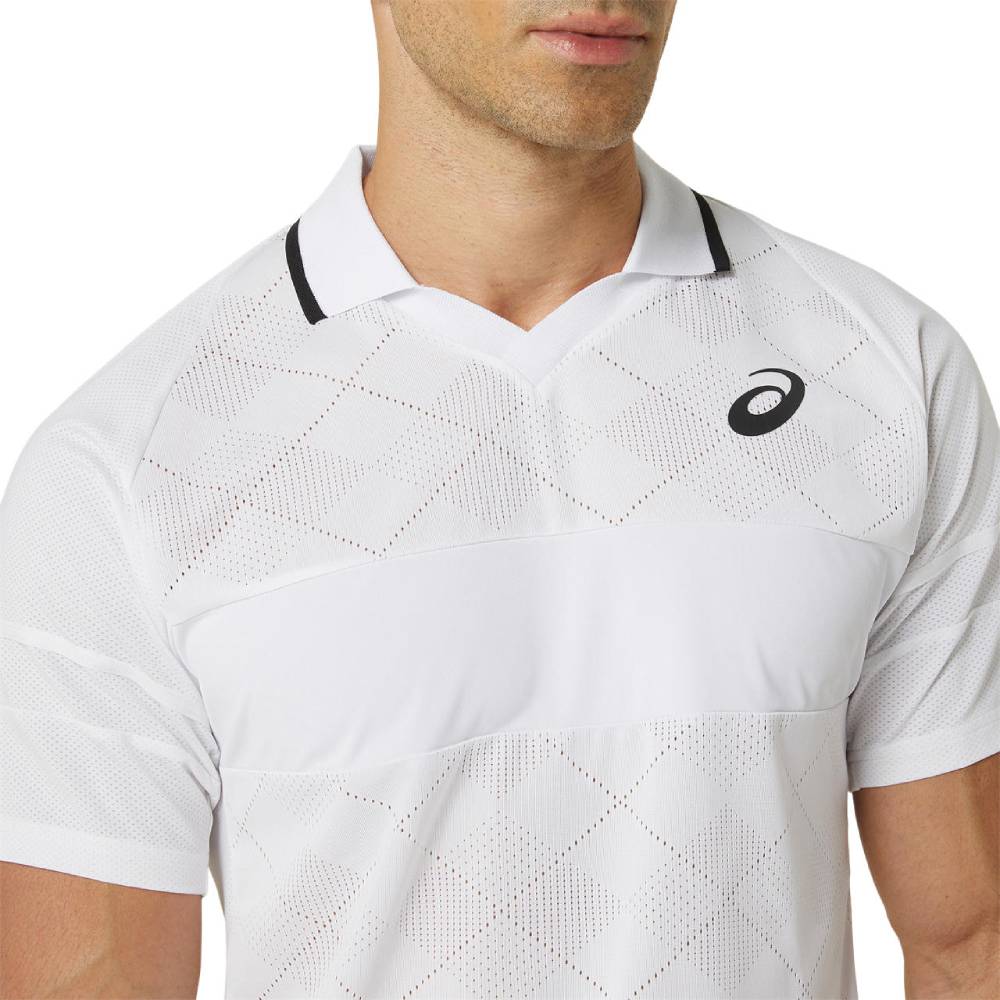 Asics Men's Match Actibreeze Polo Shirt (Brilliant White) - RacquetGuys.ca