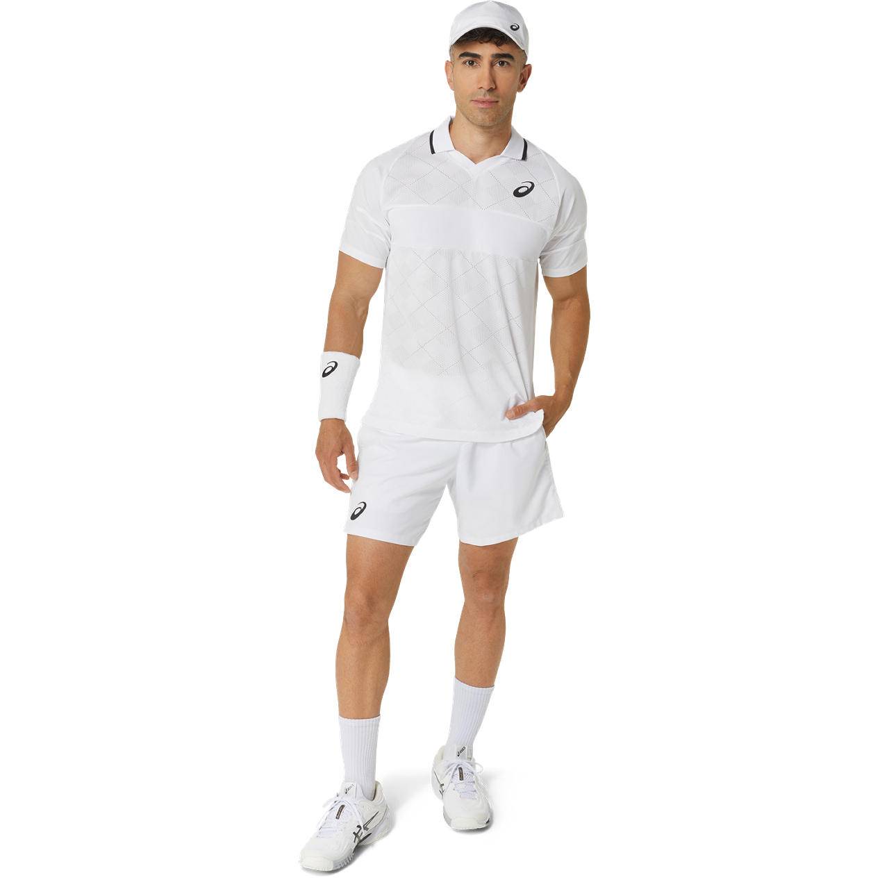 Asics Men's Match Actibreeze Polo Shirt (Brilliant White) - RacquetGuys.ca