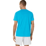 Asics Men's Court Graphic Tee Top (Digital Aqua/Brilliant White) - RacquetGuys.ca